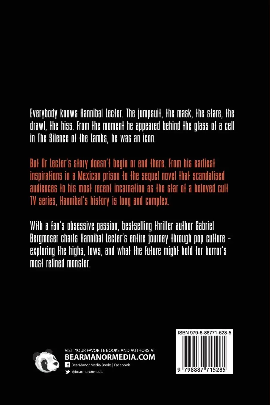 Rückseite: 9798887715285 | The Lecter Variations - A History of Hannibal | Gabriel Bergmoser