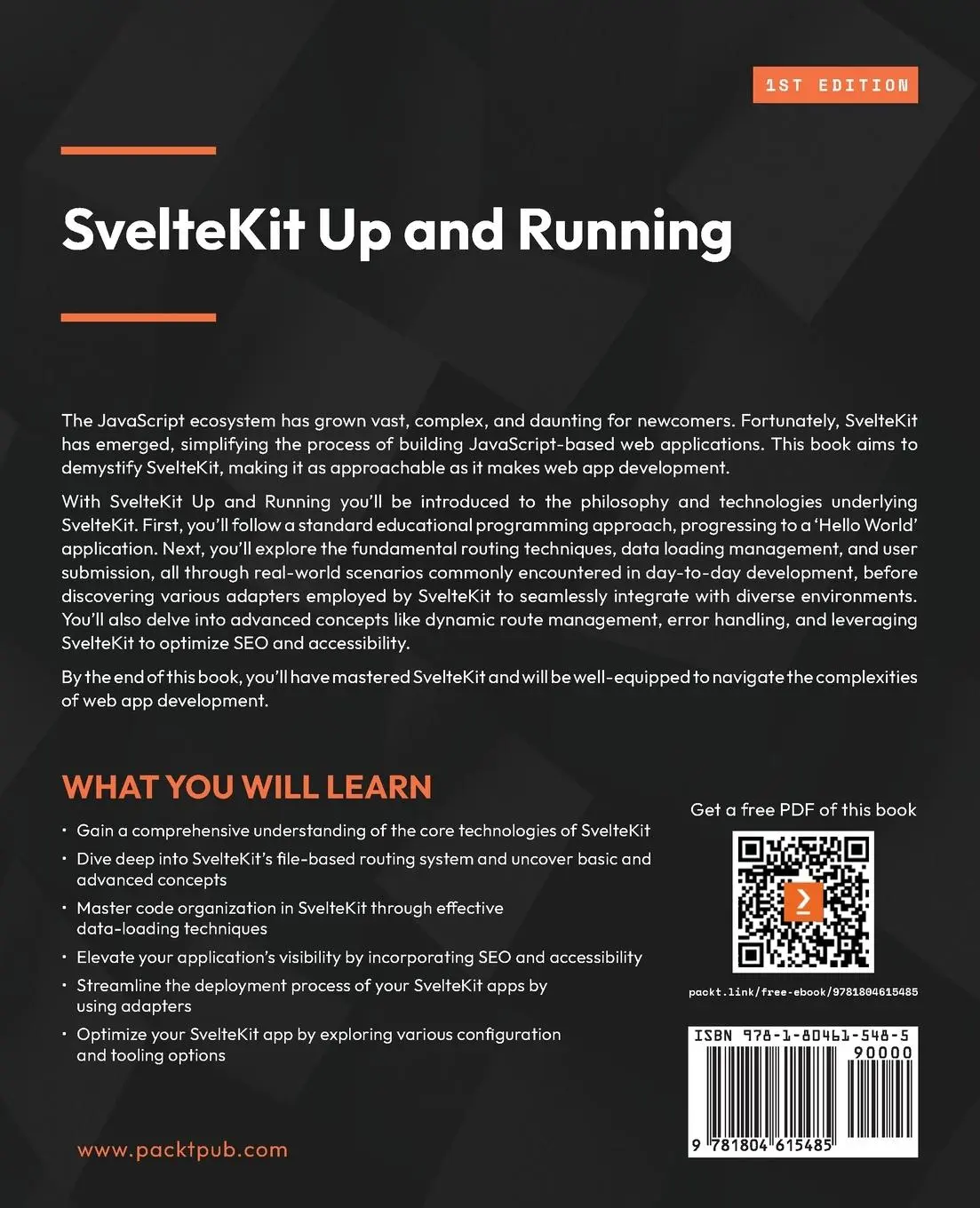 Rückseite: 9781804615485 | SvelteKit Up and Running | Dylan Hildenbrand | Taschenbuch | Englisch