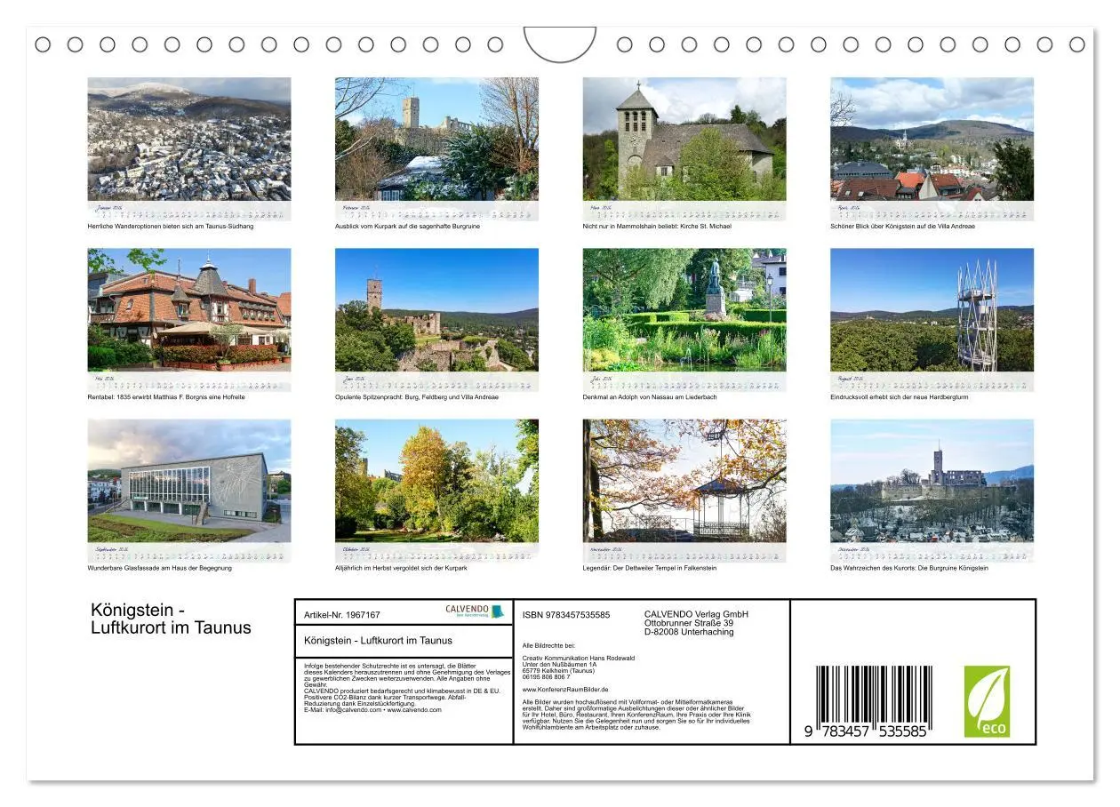 Bild: 9783457535585 | Königstein - Luftkurort im Taunus (Wandkalender 2026 DIN A4 quer),...