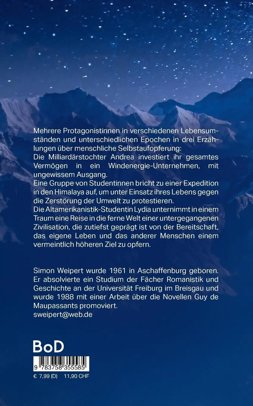 Rückseite: 9783758355585 | Aeolian World ¿ Chomolungma ¿ Novembernacht | Drei Erzählungen | Buch