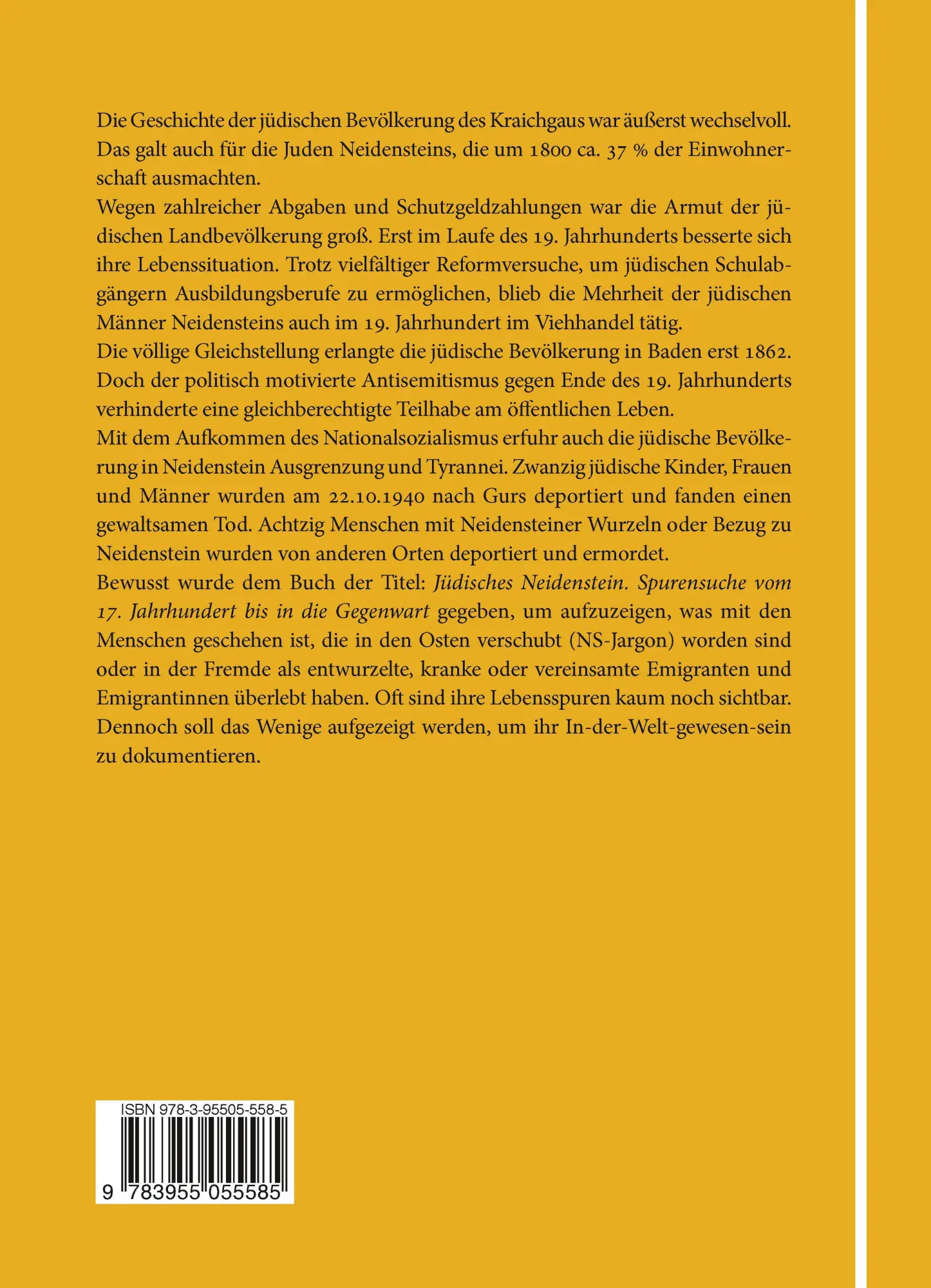 Rückseite: 9783955055585 | Jüdisches Neidenstein | Edith Wolber | Buch | 680 S. | Deutsch | 2026
