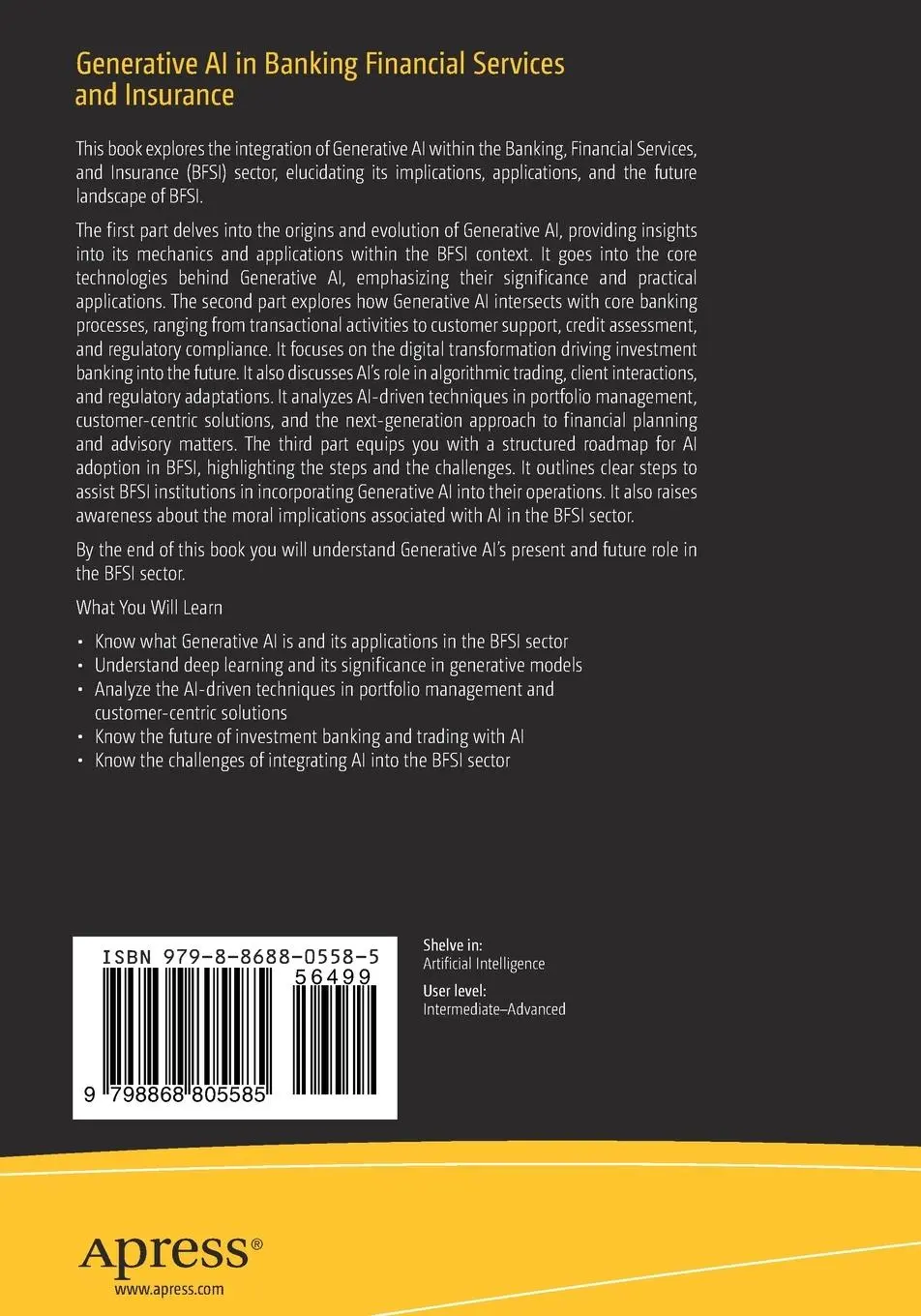 Rückseite: 9798868805585 | Generative AI in Banking Financial Services and Insurance | Buch | ix