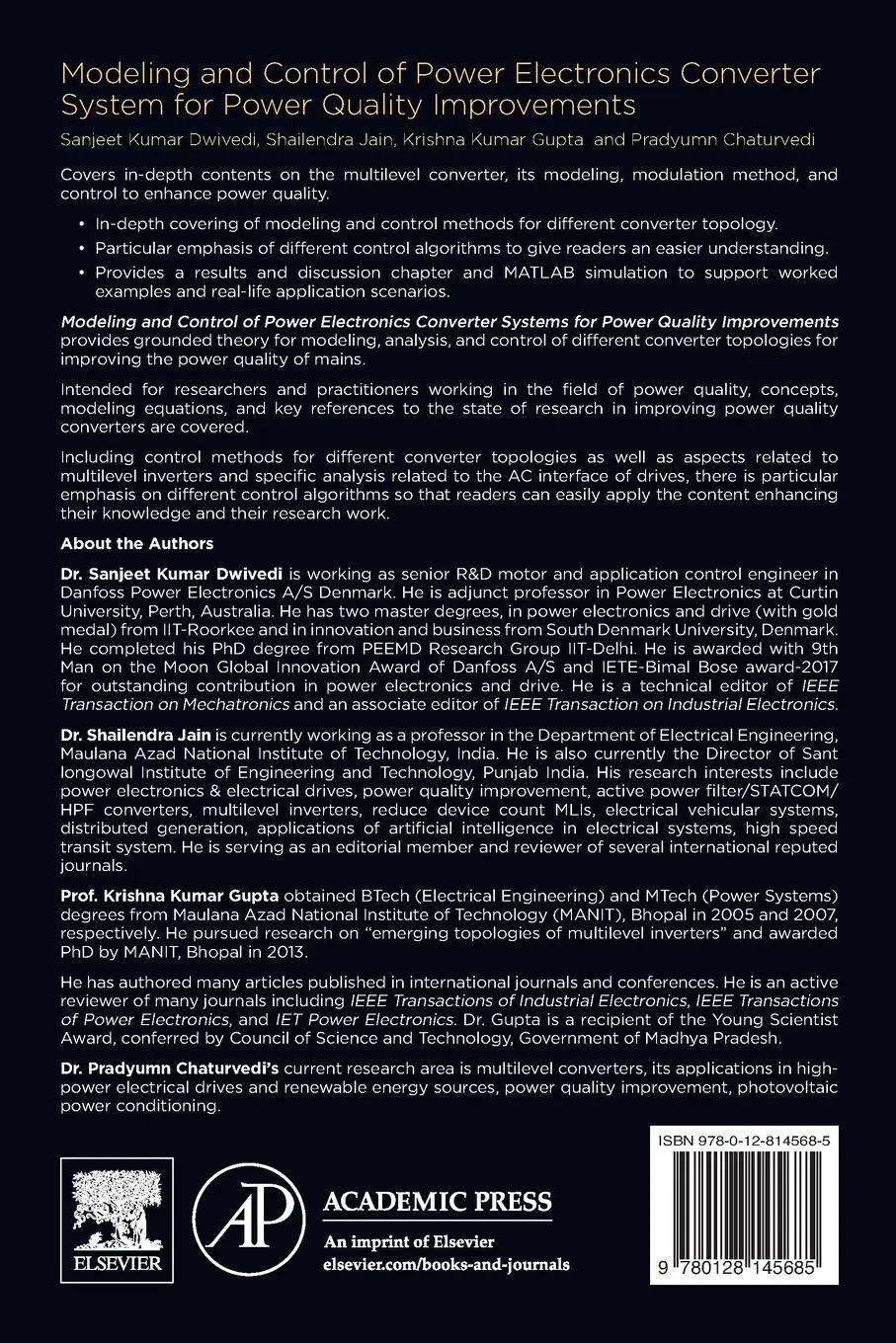 Rückseite: 9780128145685 | Modeling and Control of Power Electronics Converter System for...