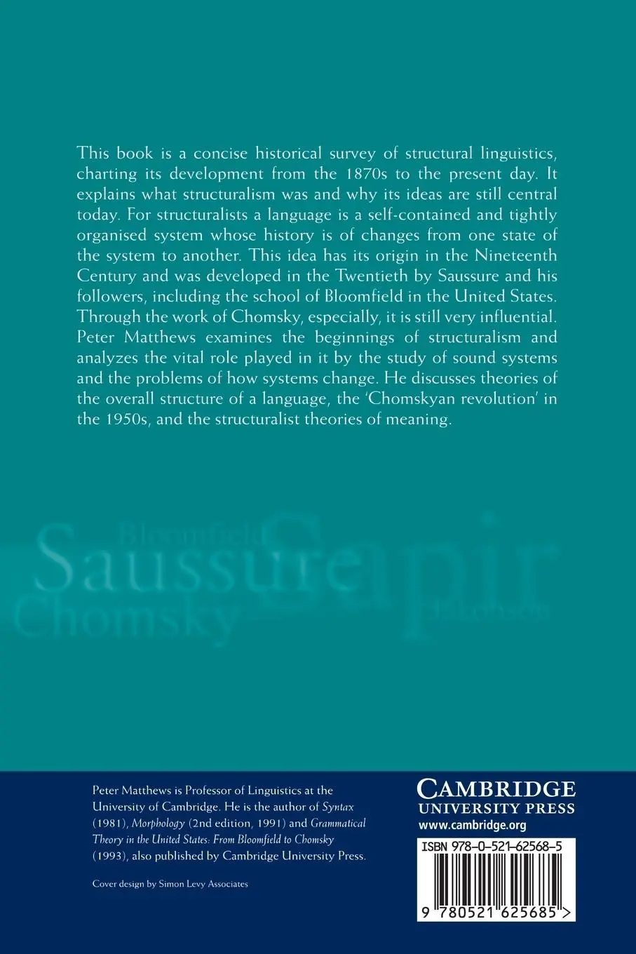 Rückseite: 9780521625685 | A Short History of Structural Linguistics | P. H. Matthews (u. a.)