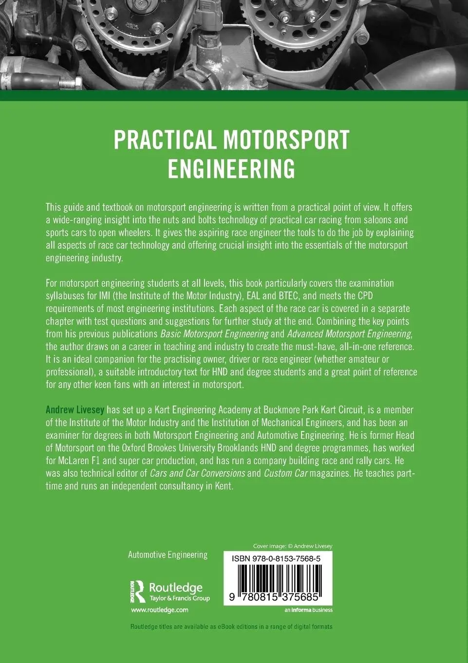 Rückseite: 9780815375685 | Practical Motorsport Engineering | Andrew Livesey | Taschenbuch | 2018