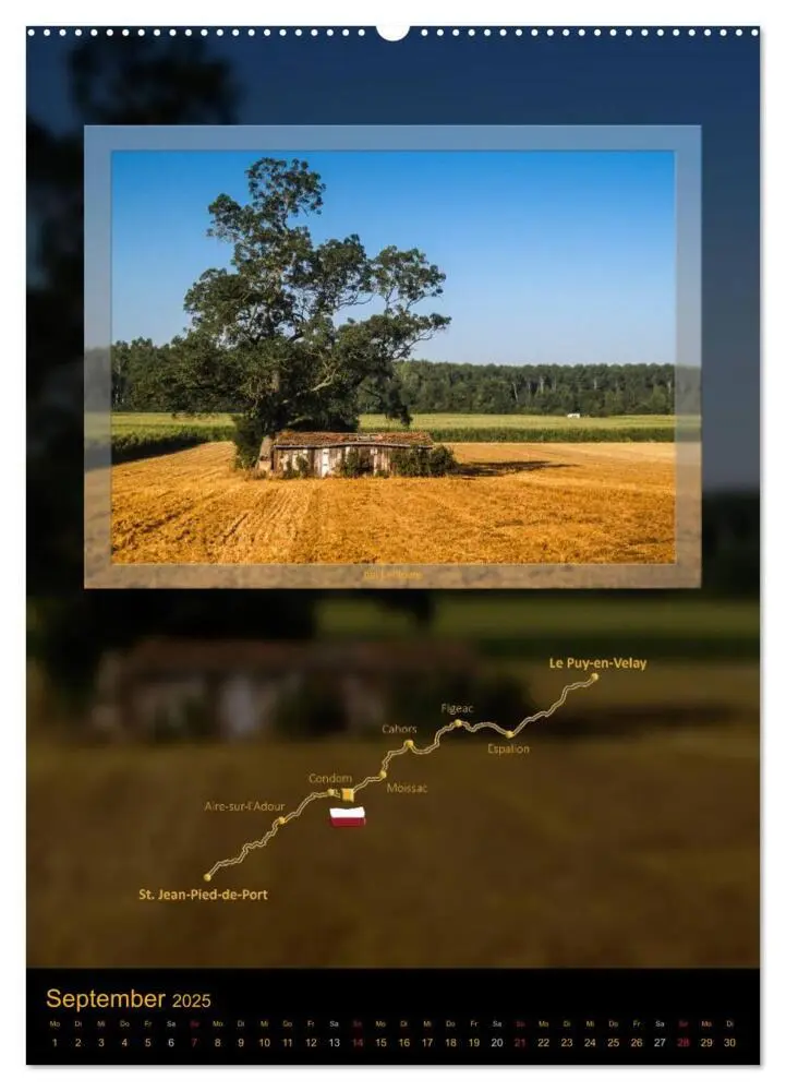 Bild: 9783457075685 | Jakobsweg Via Podiensis (Wandkalender 2025 DIN A2 hoch), CALVENDO...