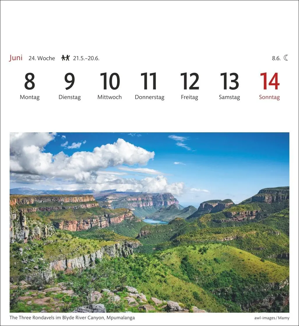 Bild: 9783840035685 | Südafrika &amp; Namibia Sehnsuchtskalender 2026 - Wochenkalender mit 53...