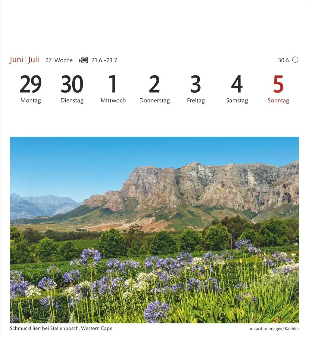 Bild: 9783840035685 | Südafrika &amp; Namibia Sehnsuchtskalender 2026 - Wochenkalender mit 53...