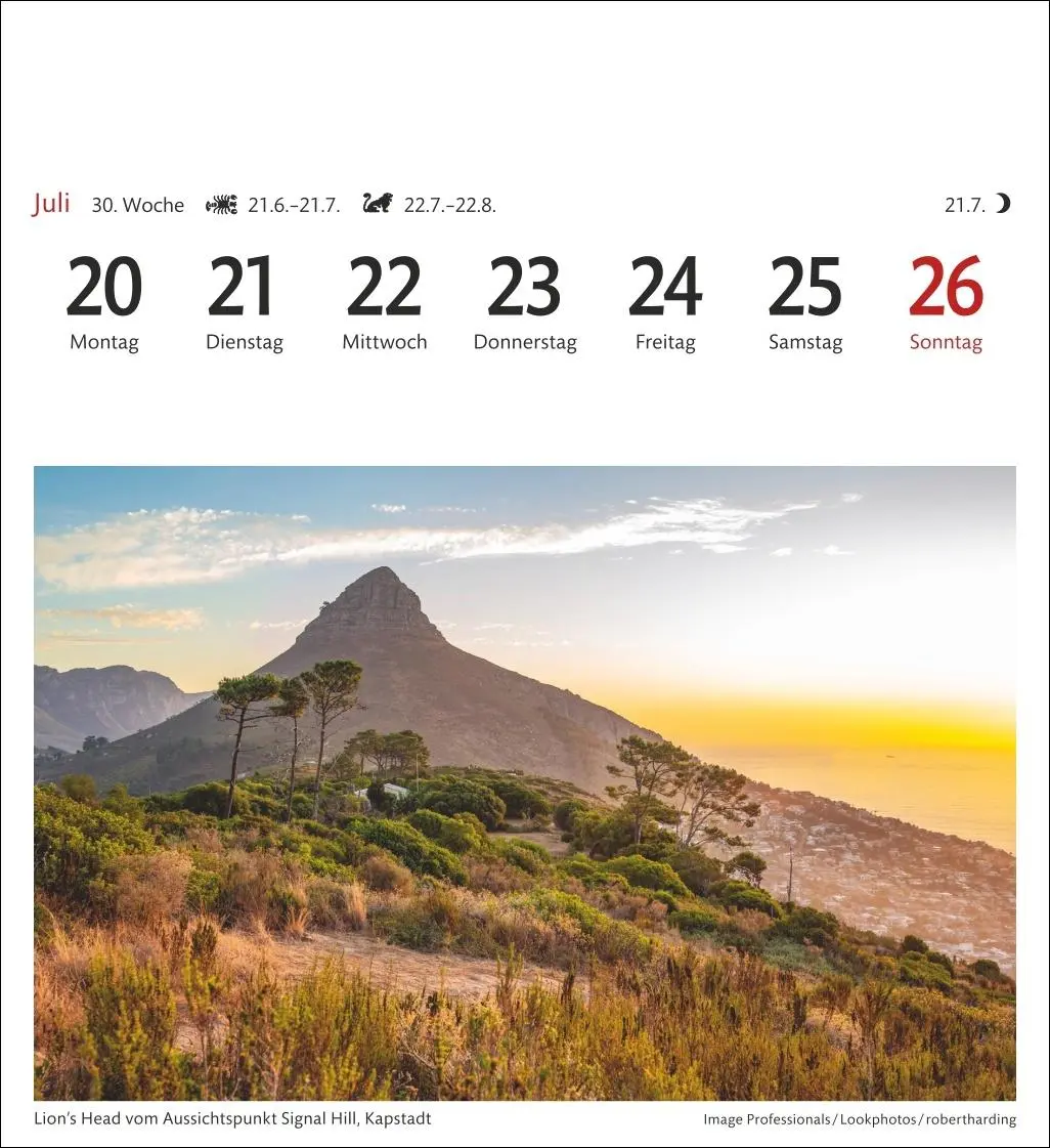 Bild: 9783840035685 | Südafrika &amp; Namibia Sehnsuchtskalender 2026 - Wochenkalender mit 53...