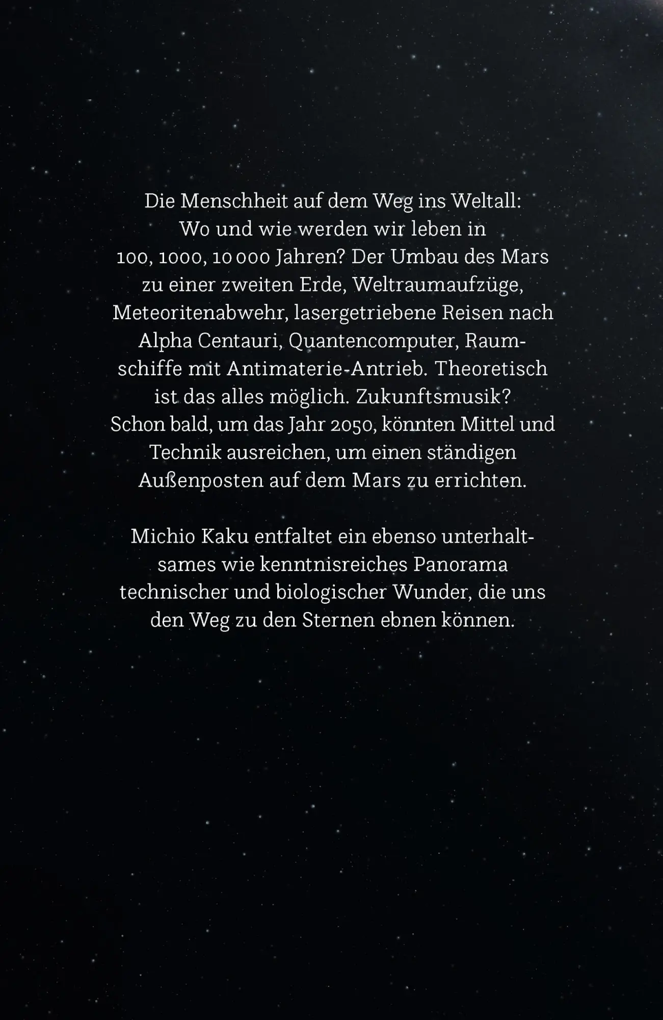 Rückseite: 9783498035785 | Abschied von der Erde | Die Zukunft der Menschheit | Michio Kaku