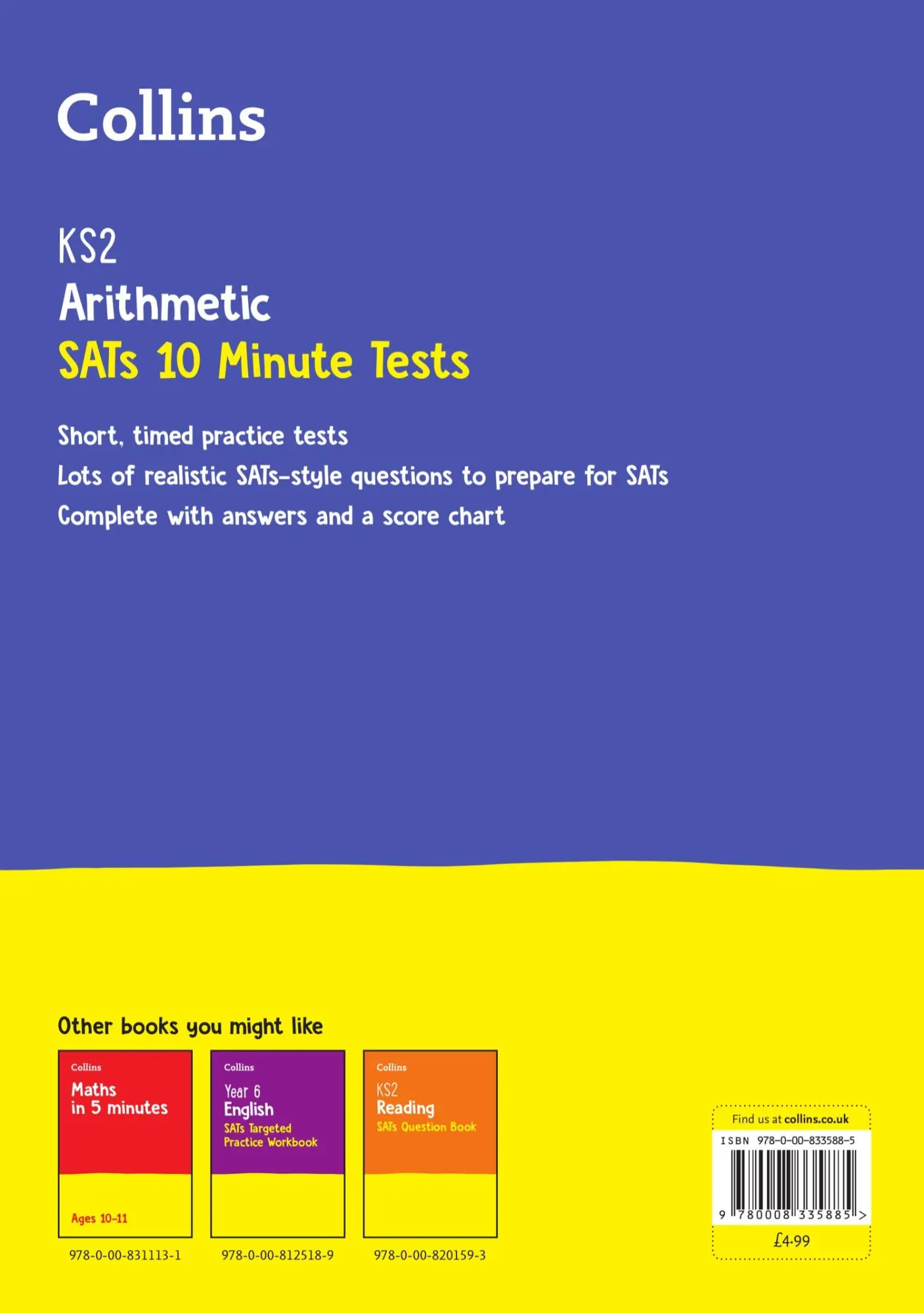 Rückseite: 9780008335885 | Ks2 Maths Arithmetic Sats 10-Minute Tests | For the 2025 Tests | Ks2