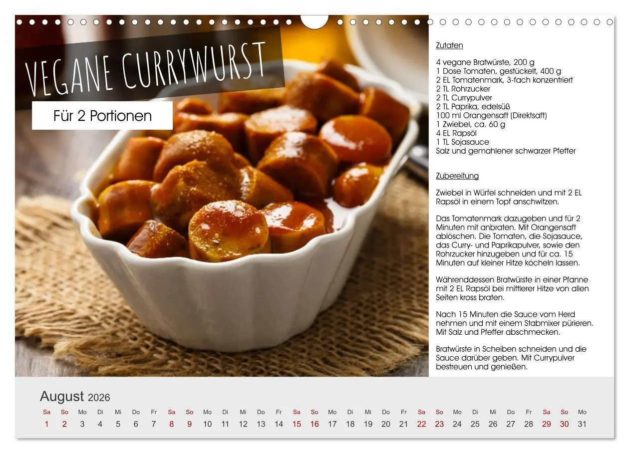 Bild: 9783457295885 | Vegetarisch - leicht und lecker (Wandkalender 2026 DIN A3 quer),...