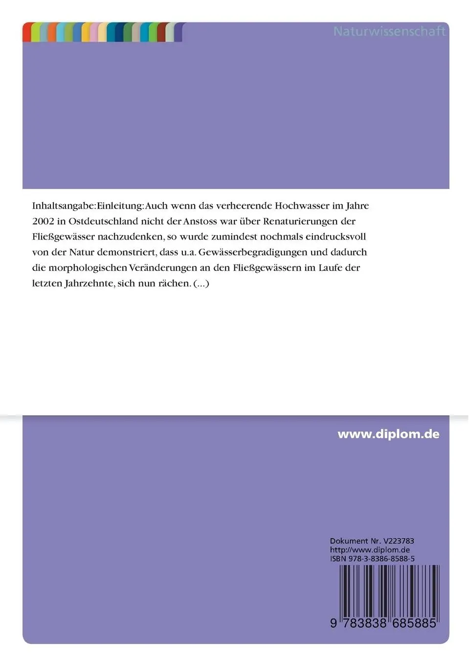 Rückseite: 9783838685885 | Wasserspiegellinienberechnung mit Bewuchs | Oktay Kocaman | Buch