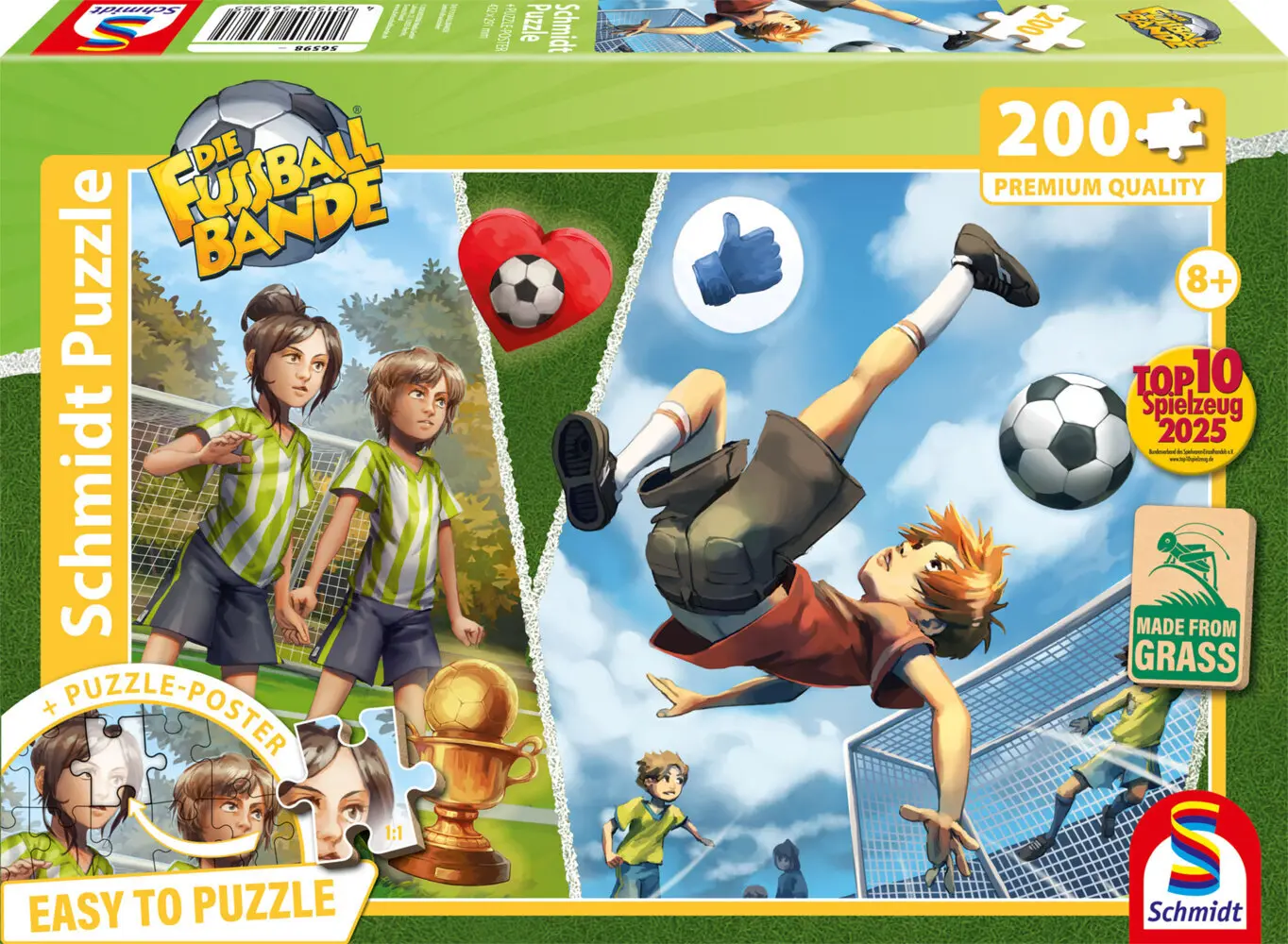 Cover: 4001504565985 | Die Fussballbande, Leons Fallrückzieher, 200 Teile | Spiel | Schachtel