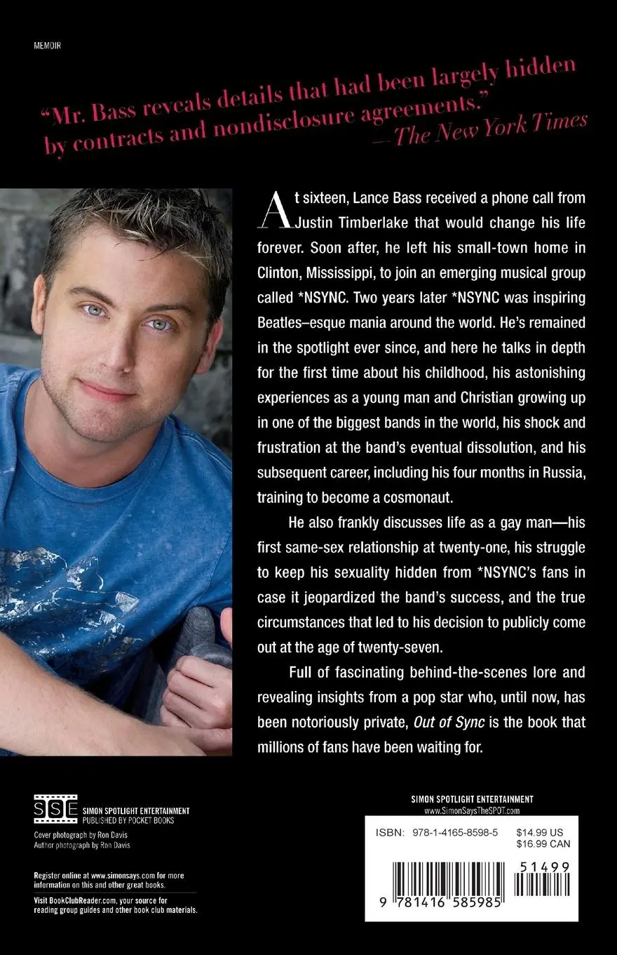 Rückseite: 9781416585985 | Out of Sync | Lance Bass | Taschenbuch | No Series | Englisch | 2008