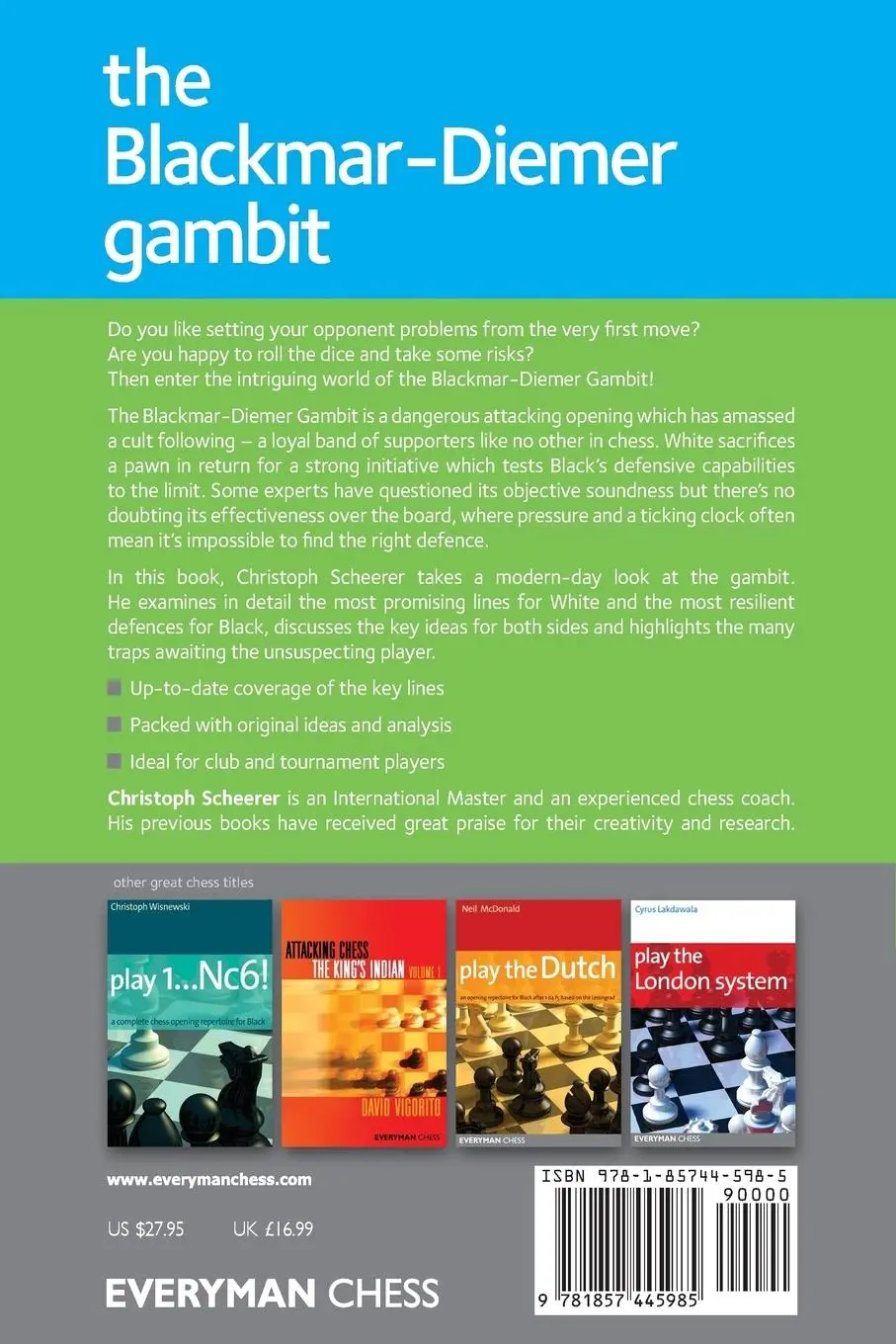 Rückseite: 9781857445985 | The Blackmar Diemer Gambit | Christoph Scheerer | Taschenbuch | 2015