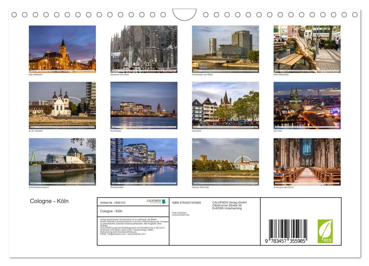 Bild: 9783457355985 | Cologne - Köln (Wandkalender 2026 DIN A4 quer), CALVENDO...