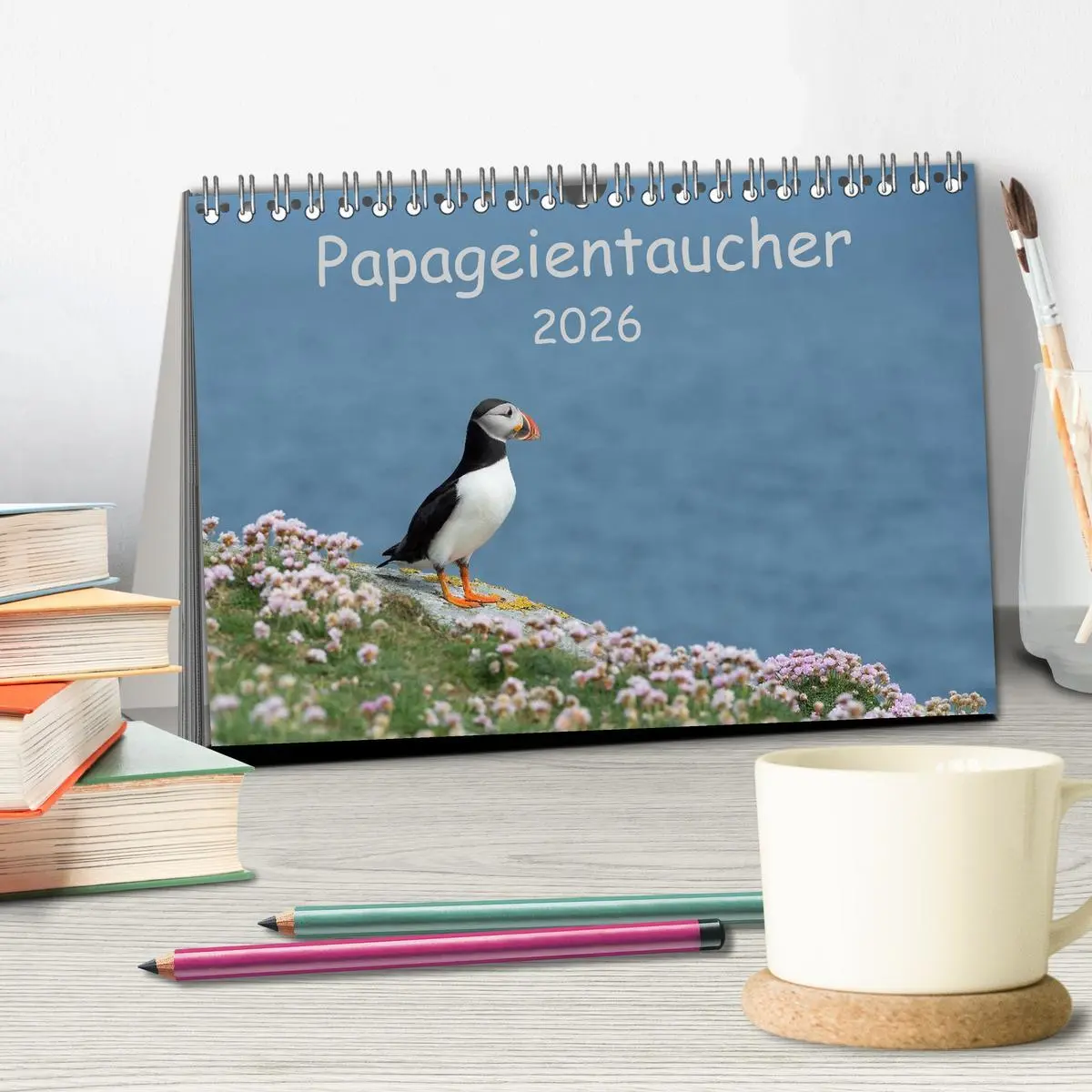 Bild: 9783516135985 | Papageientaucher 2026 (Tischkalender 2026 DIN A5 quer), CALVENDO...