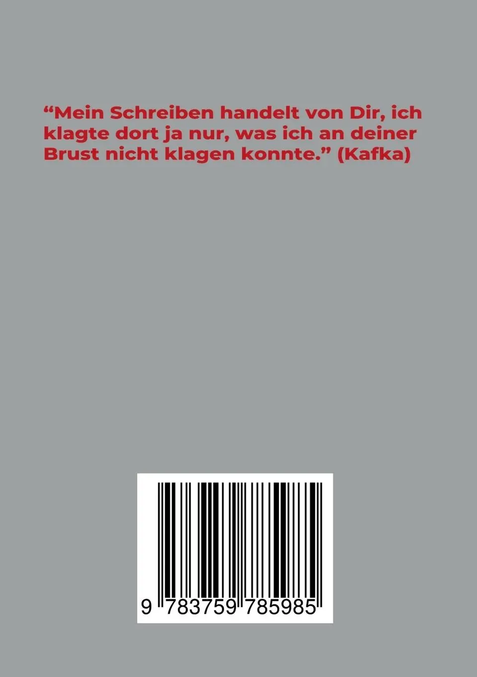 Rückseite: 9783759785985 | Brief an den Vater | Franz Kafka | Taschenbuch | 38 S. | Deutsch