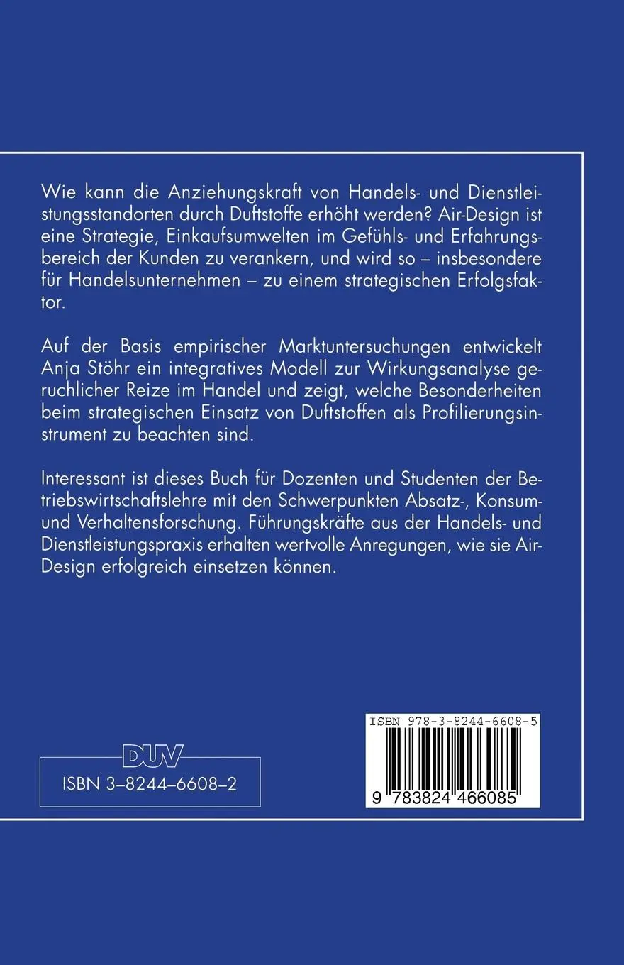 Rückseite: 9783824466085 | Air-Design als Erfolgsfaktor im Handel | Anja Stöhr | Taschenbuch