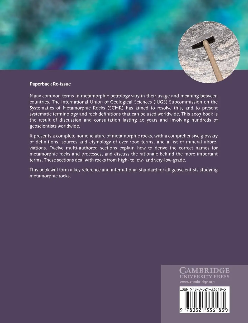 Rückseite: 9780521336185 | Metamorphic Rocks | Douglas Fettes (u. a.) | Taschenbuch | Englisch