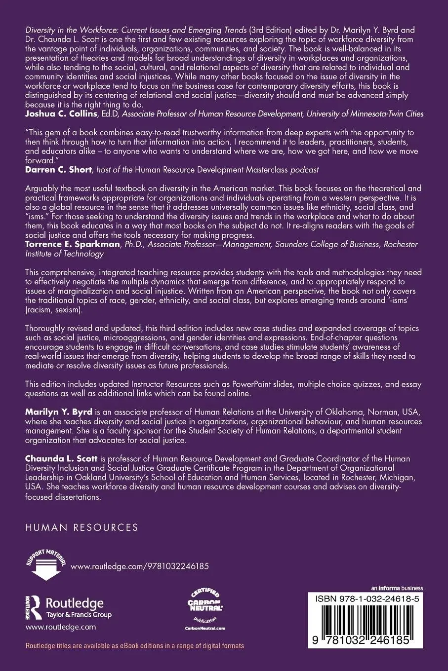 Rückseite: 9781032246185 | Diversity in the Workforce | Current Issues and Emerging Trends | Buch