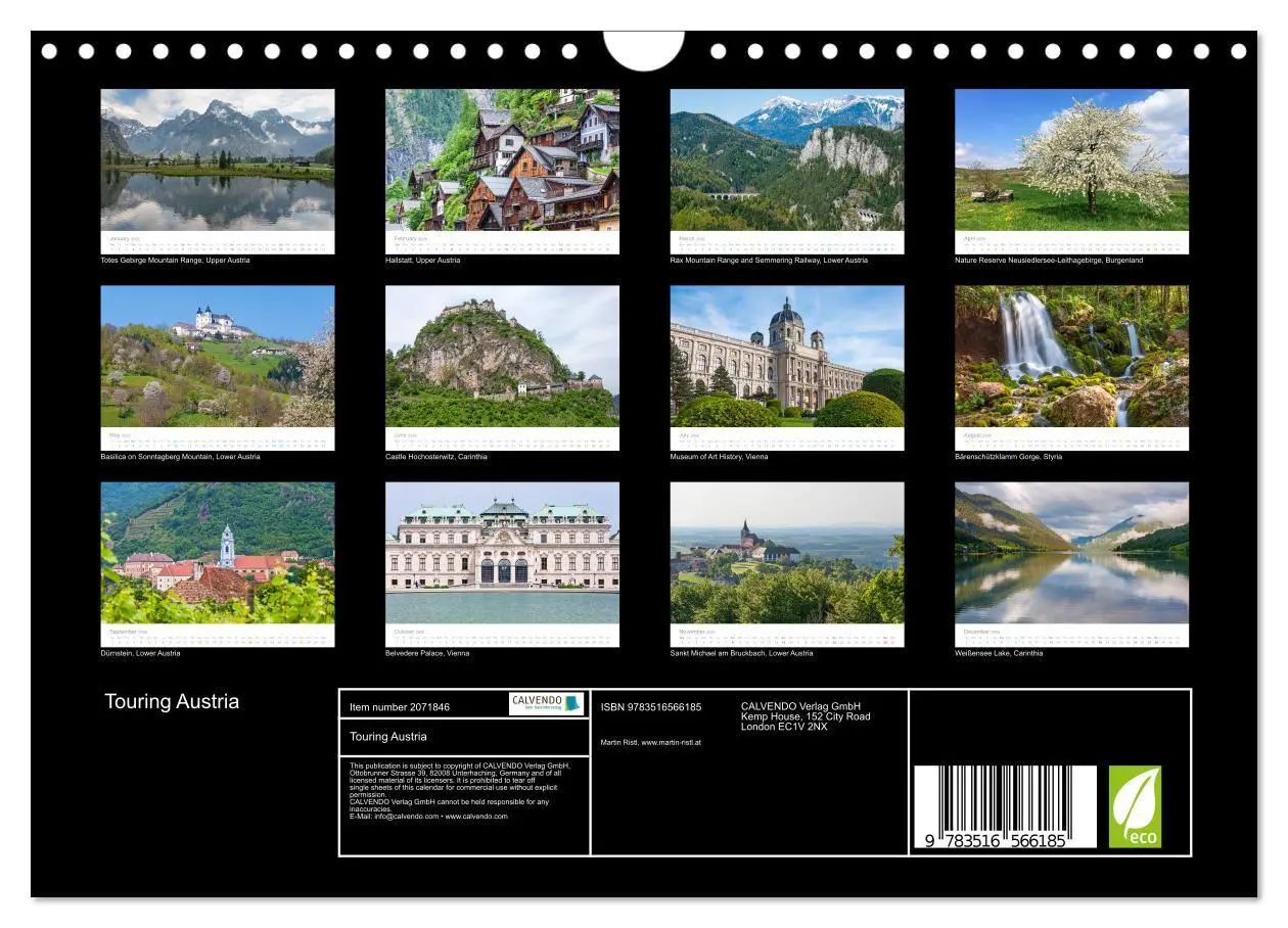 Bild: 9783516566185 | Touring Austria (Wall Calendar 2026 DIN A4 landscape), CALVENDO 12...