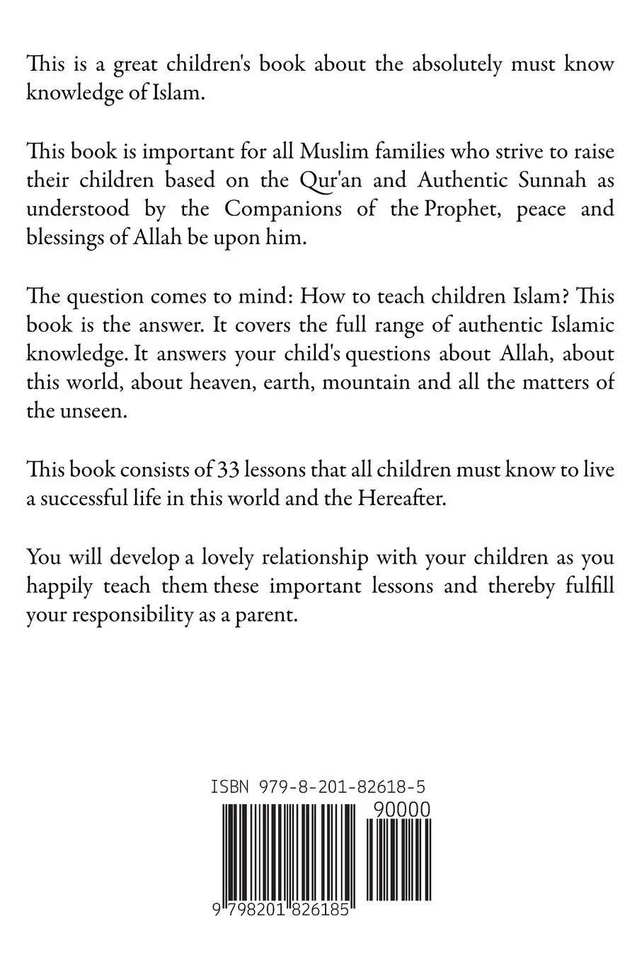 Rückseite: 9798201826185 | Teach Your Children the Essential Knowledge of Islam | Omer Sulayman