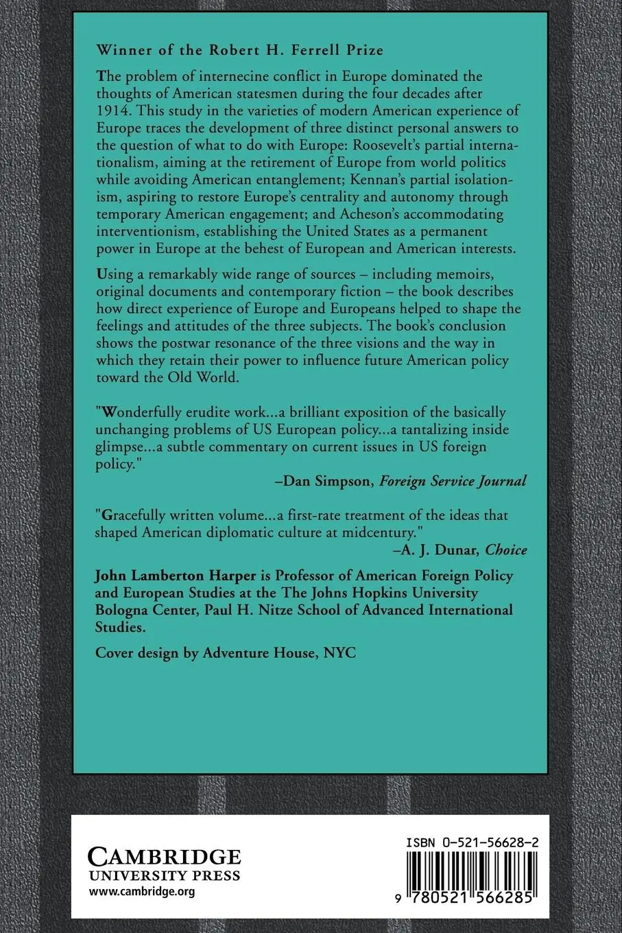 Rückseite: 9780521566285 | American Visions of Europe | John Lamberton Harper (u. a.) | Buch