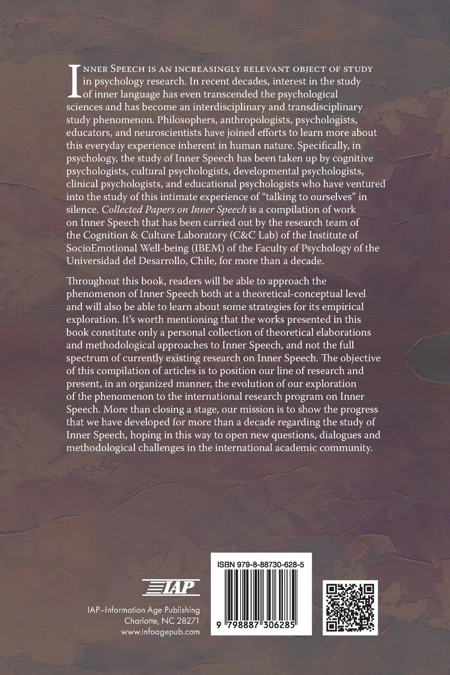 Rückseite: 9798887306285 | Collected Papers on Inner Speech | Pablo Fossa (u. a.) | Taschenbuch