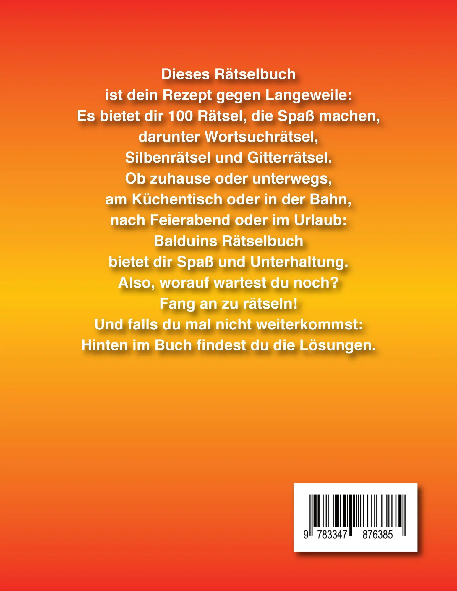Rückseite: 9783347876385 | Balduins Rätselbuch | Rätselbalduin | Taschenbuch | 124 S. | Deutsch