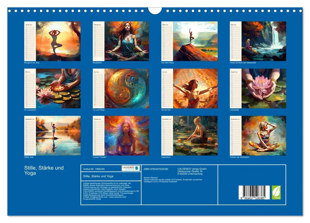 Bild: 9783457526385 | Stille, Stärke und Yoga (Wandkalender 2026 DIN A3 quer), CALVENDO...