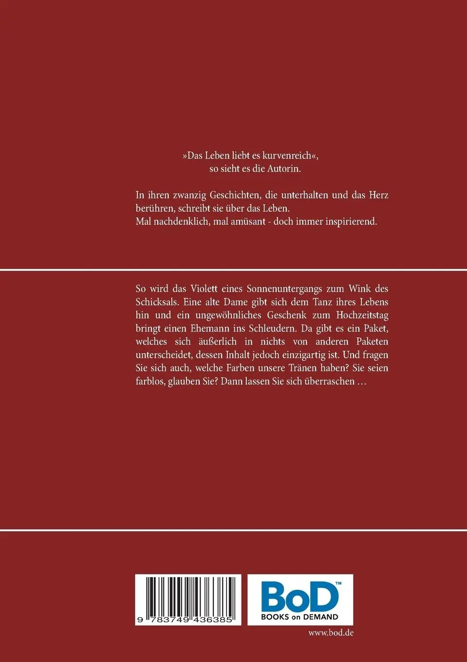 Rückseite: 9783749436385 | Das Leben liebt es kurvenreich | Petra Kesse | Taschenbuch | 208 S.