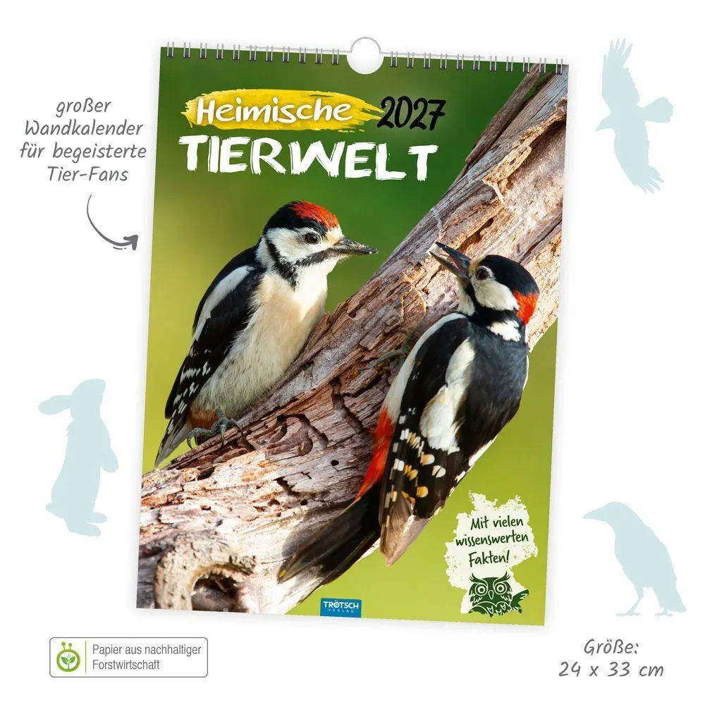 Bild: 9783988026385 | TRÖTSCH - Classickalender Heimische Tierwelt 2027 | Wandkalender | KG