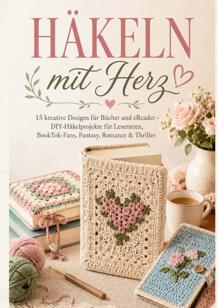 Cover: 9789403916385 | BUCHHÜLLEN HÄKELN mit Herz: 15 kreative Designs für Bücher und...