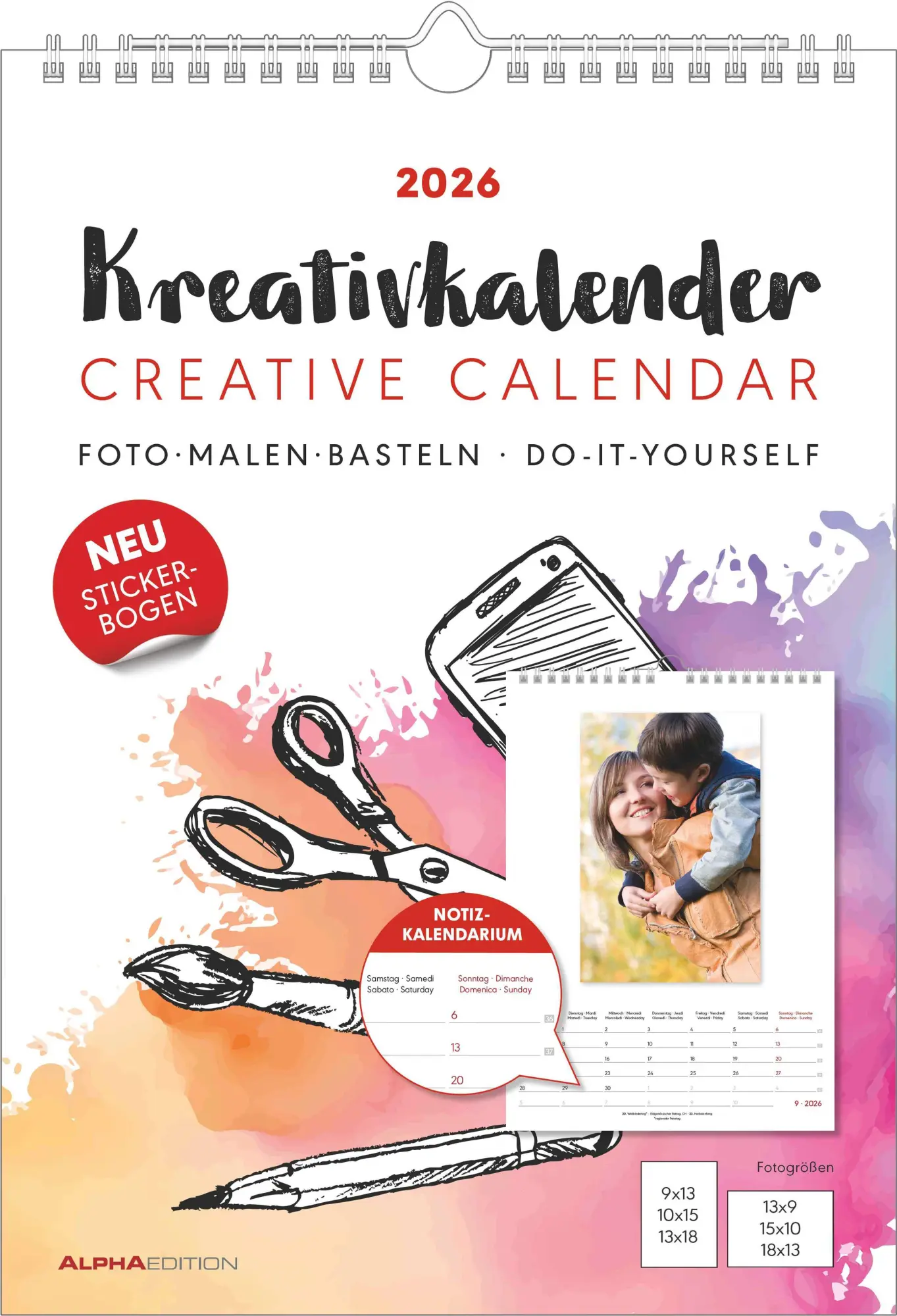 Cover: 4069095006485 | Kreativ-Kalender A4 Notiz 2026 mit Platz für Notizen - weiß - 21 x...
