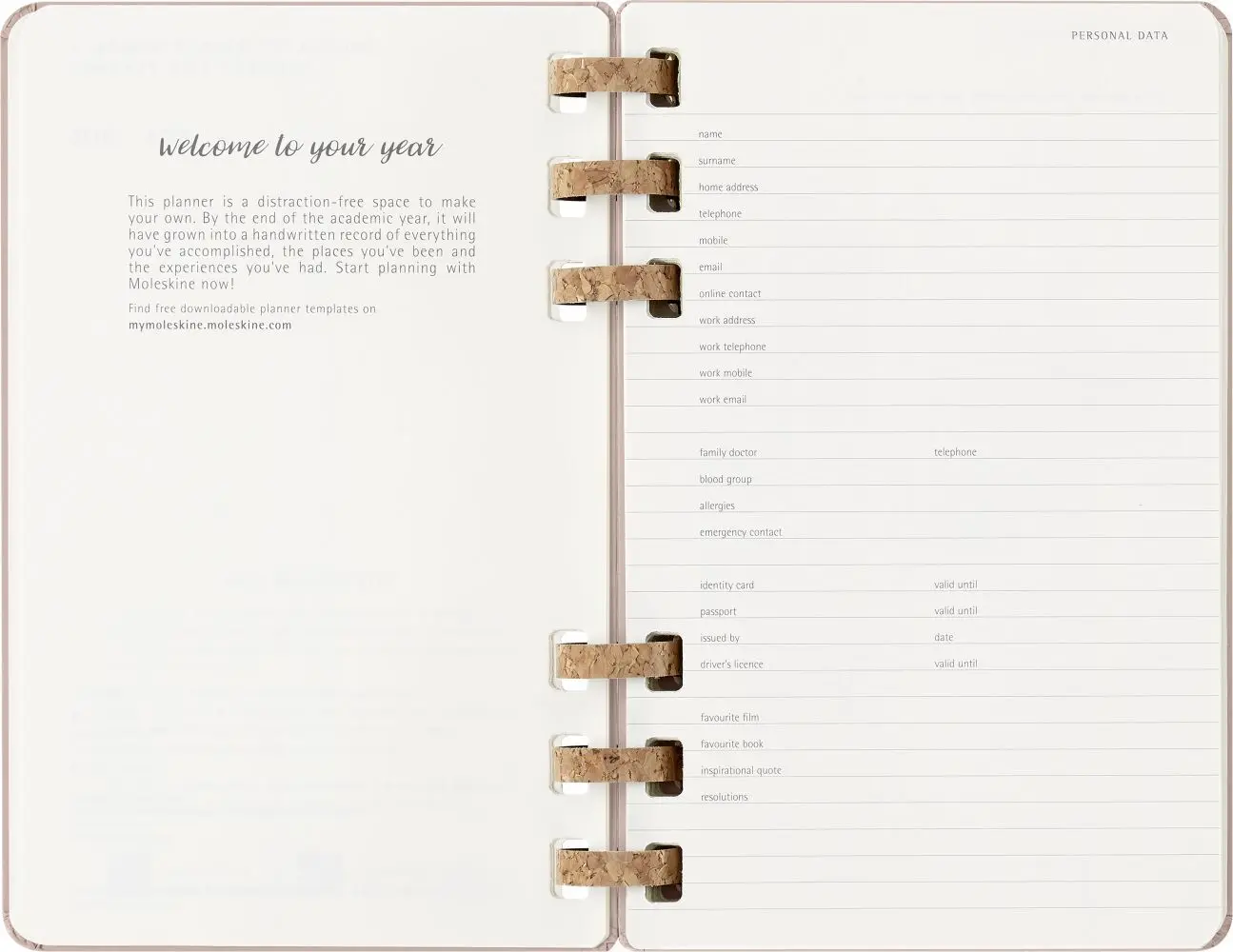 Bild: 8056999276485 | Moleskine 12 Monate Planer mit Spiralbindung 2026, L/A5, Fester...