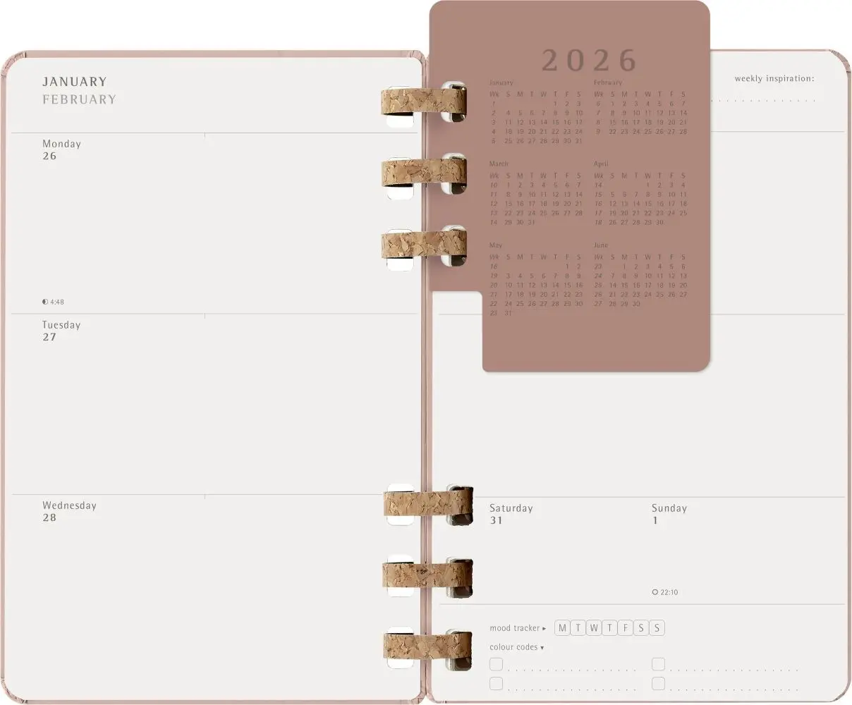 Bild: 8056999276485 | Moleskine 12 Monate Planer mit Spiralbindung 2026, L/A5, Fester...
