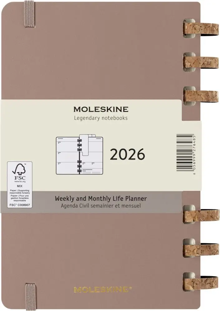 Bild: 8056999276485 | Moleskine 12 Monate Planer mit Spiralbindung 2026, L/A5, Fester...