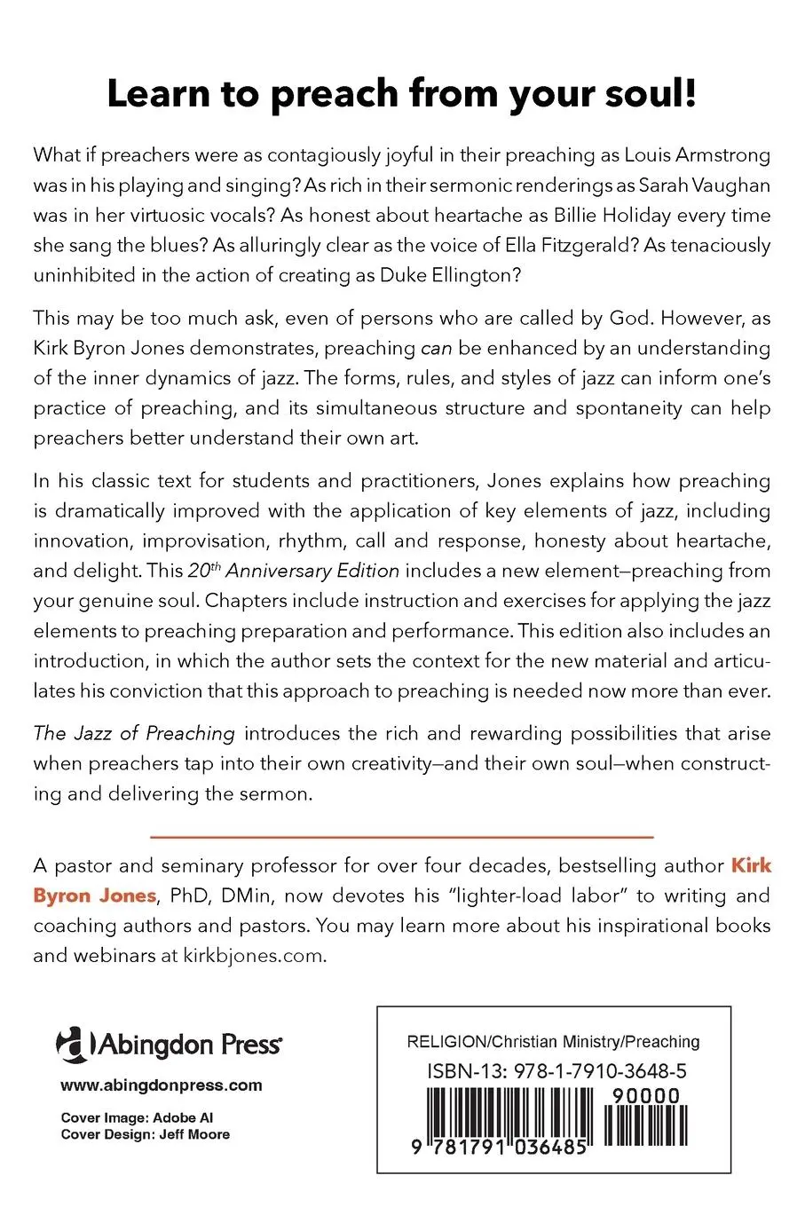 Rückseite: 9781791036485 | The Jazz of Preaching, 20th Anniversary Edition | Kirk Byron Jones