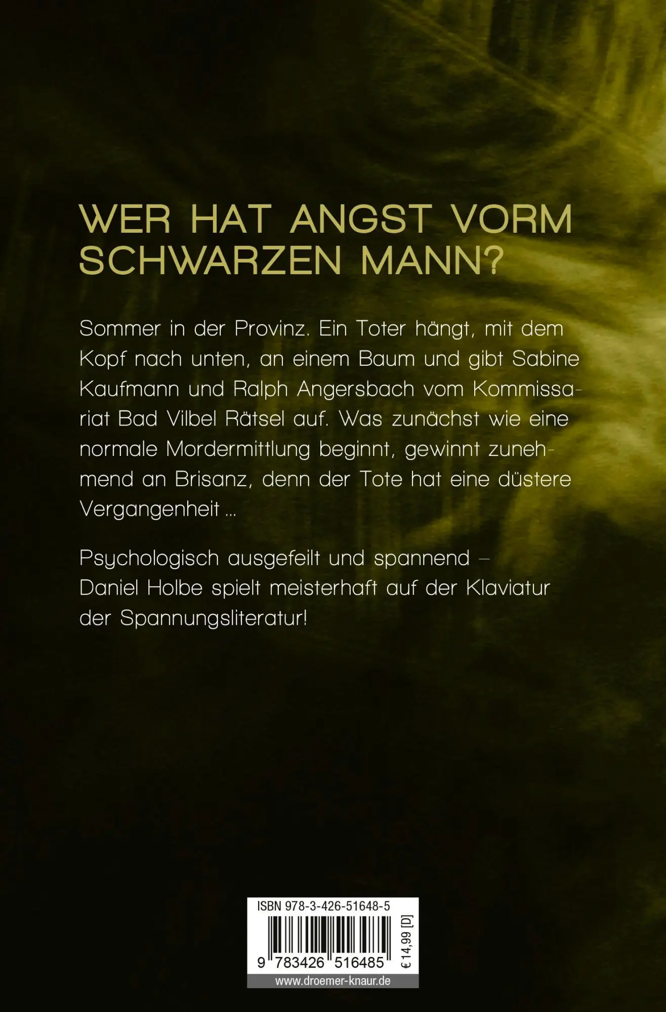 Rückseite: 9783426516485 | Schwarzer Mann | Daniel Holbe | Taschenbuch | 444 S. | Deutsch | 2015