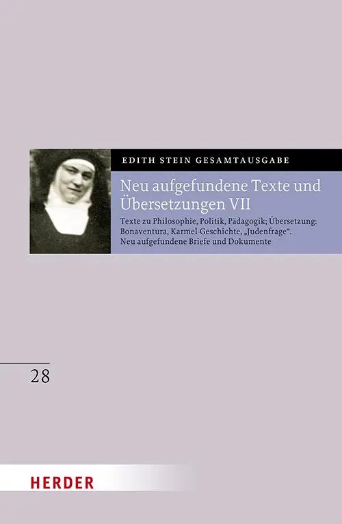 Cover: 9783451026485 | Neu aufgefundene Texte und Übersetzungen VII | Edith Stein | Buch