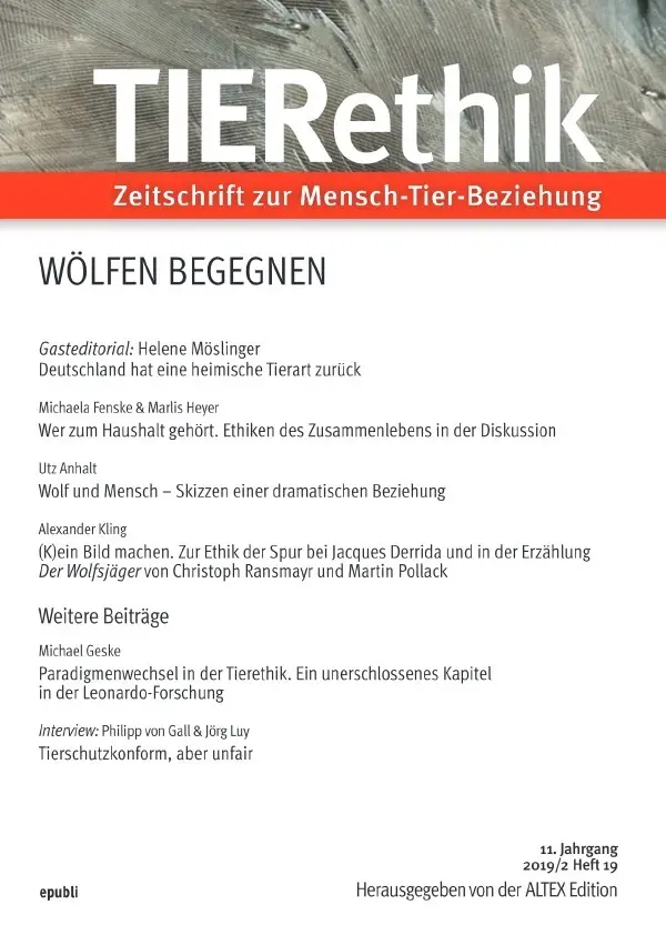 Cover: 9783750246485 | TIERethik | Zeitschrift zur Mensch-Tier-Beziehung | Edition Altex