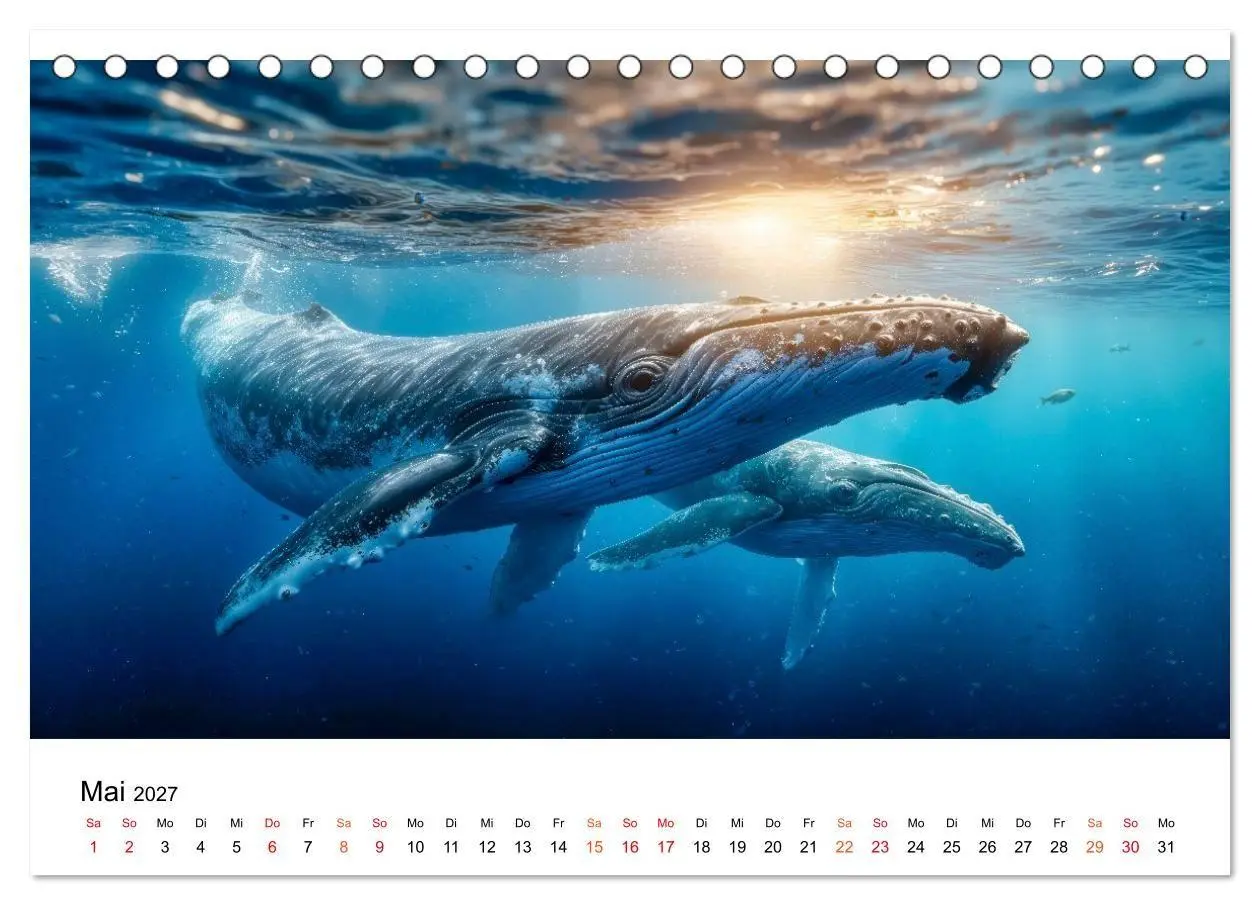 Bild: 9783516906585 | Wale - ein Jahr voller Meer (Tischkalender 2027 DIN A5 quer),...