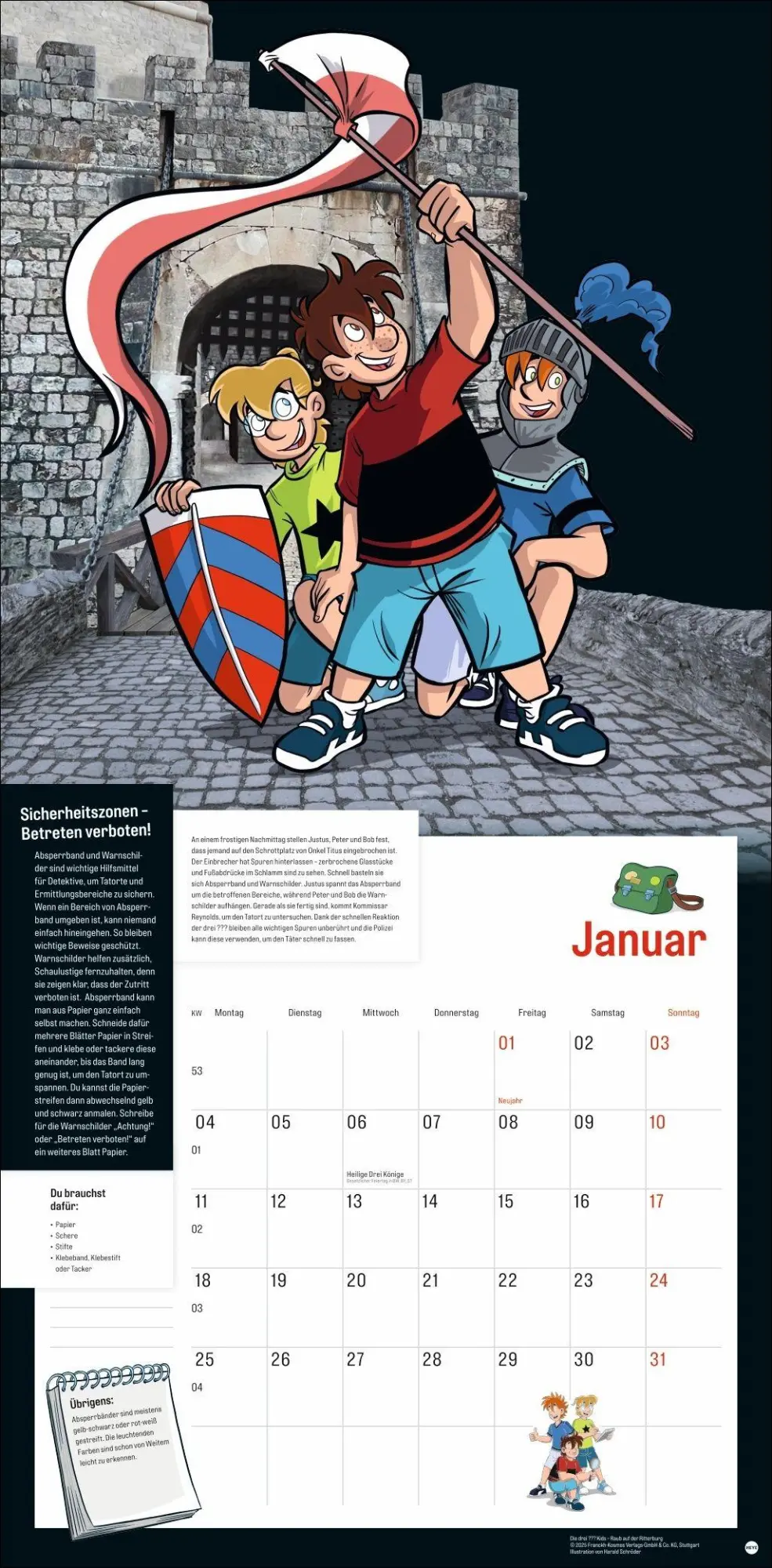Bild: 9783756416585 | Die drei ??? Kids Broschurkalender 2027 | Kalender | 28 S. | Deutsch