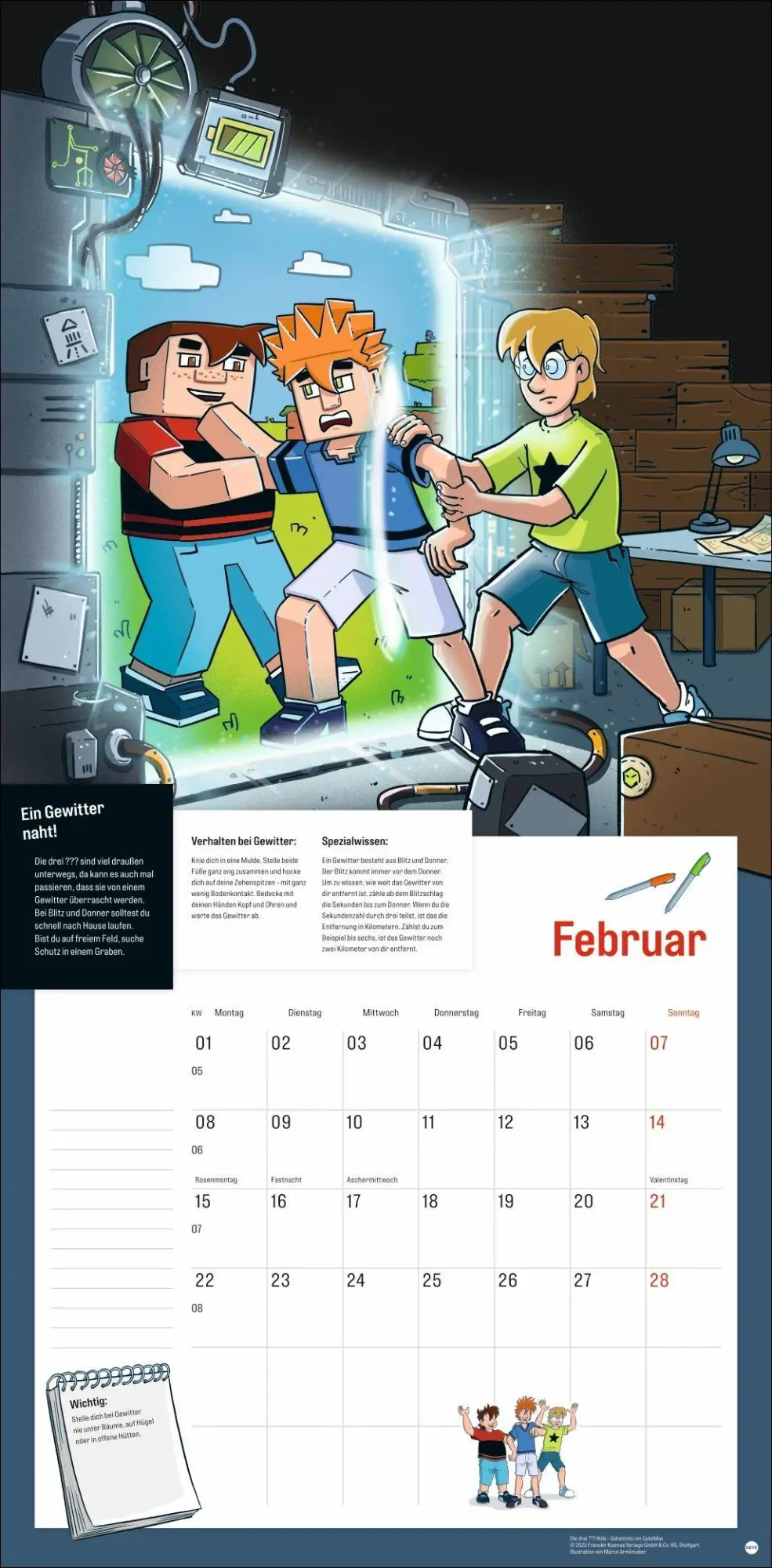 Bild: 9783756416585 | Die drei ??? Kids Broschurkalender 2027 | Kalender | 28 S. | Deutsch