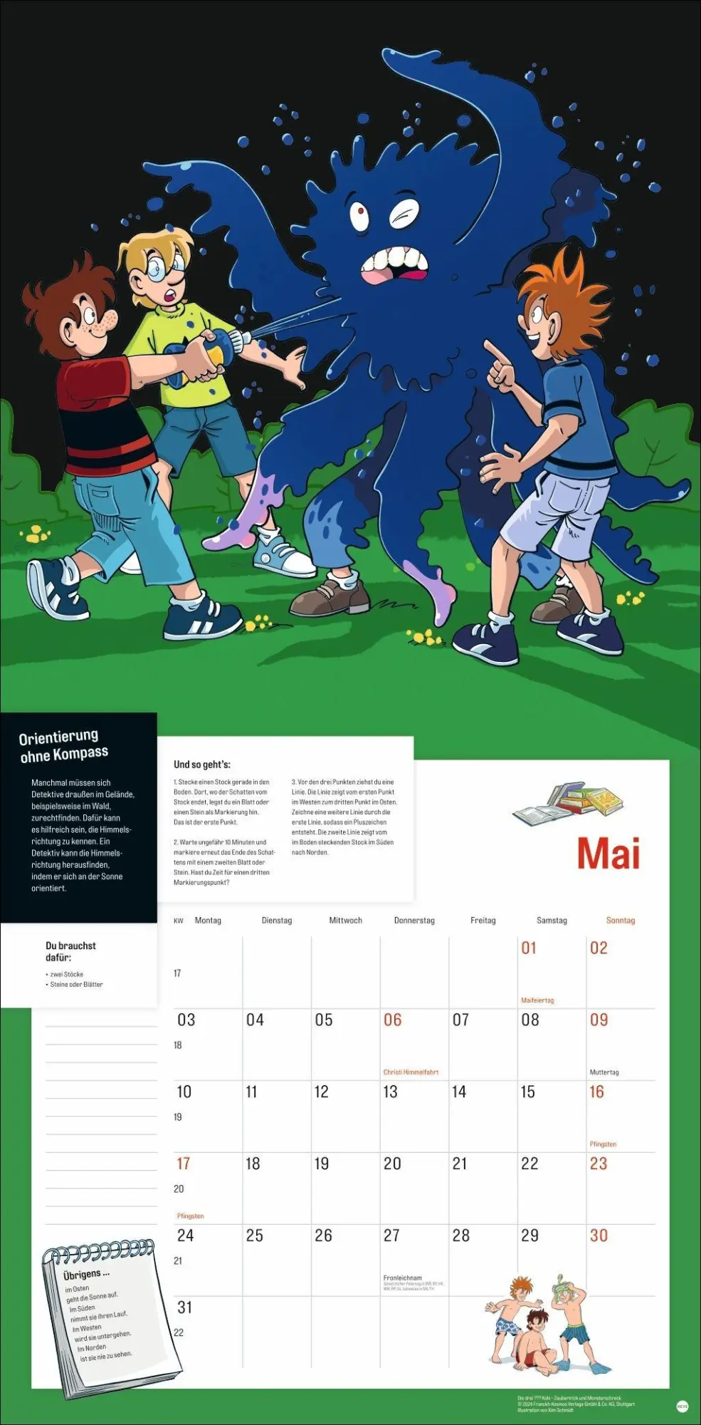 Bild: 9783756416585 | Die drei ??? Kids Broschurkalender 2027 | Kalender | 28 S. | Deutsch