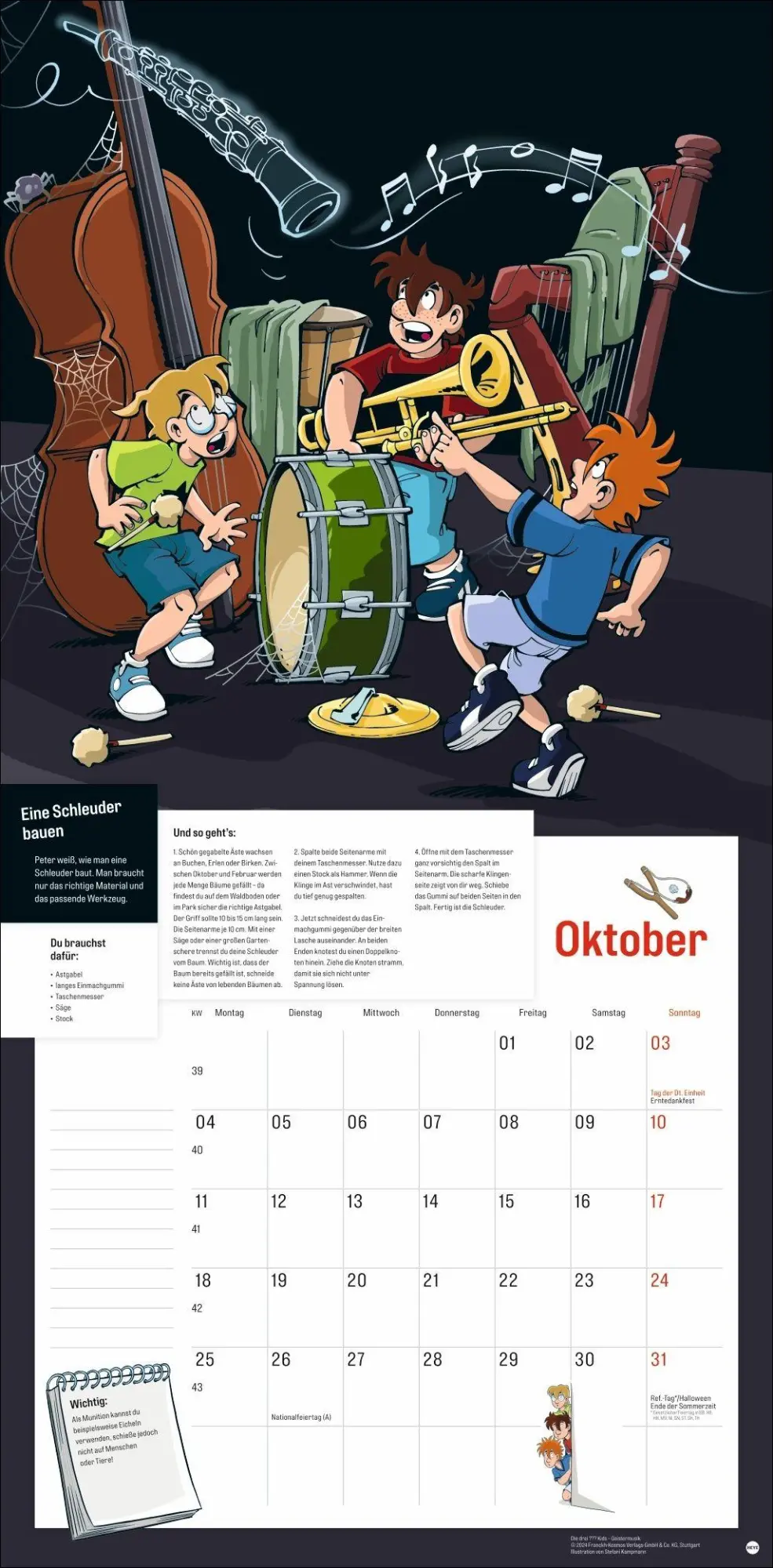 Bild: 9783756416585 | Die drei ??? Kids Broschurkalender 2027 | Kalender | 28 S. | Deutsch
