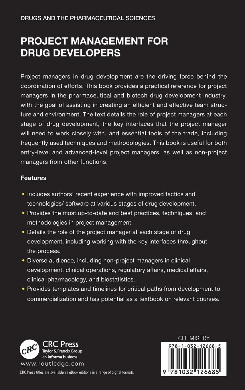 Rückseite: 9781032126685 | Project Management for Drug Developers | Joseph P. Stalder | Buch