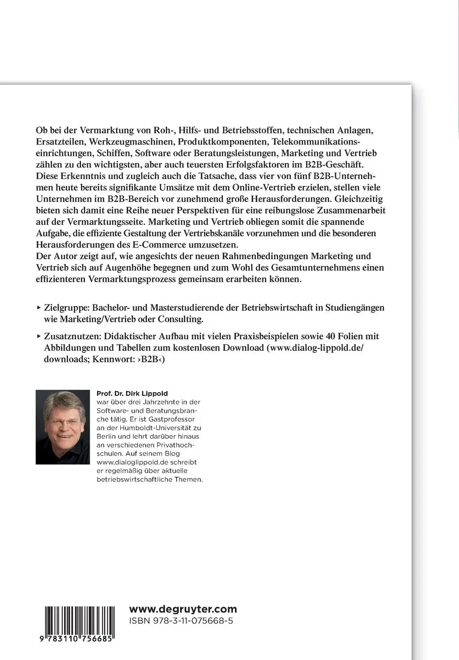 Rückseite: 9783110756685 | B2B-Marketing und -Vertrieb | Dirk Lippold | Taschenbuch | X | Deutsch